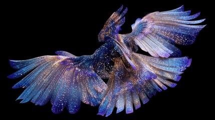 Poster - Detailed digital artwork of shimmering, multifaceted wings.