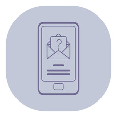 Fototapete - Mobile device with email notification, envelope and question mark on screen. Communication concept