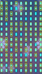 Poster - Animation of rows of spinning circles over digital screens