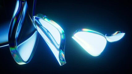 Poster - Abstract gradient glass geometry background, 3d rendering.