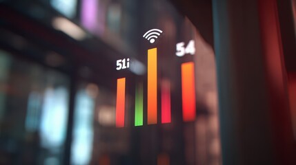 Poster - Wireless signal strength indicator displayed on a digital screen.