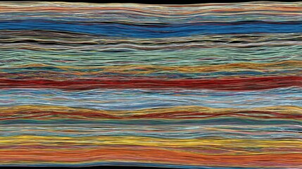 Poster - Colorful layered stripes create a textured design.