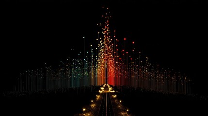 Aufkleber - Colorful, abstract pathway of glowing lights.