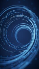 Poster - Rotating glowing vortex lines and particles background, 3d rendering.