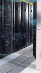 Poster - Animation of data processing against computer server room