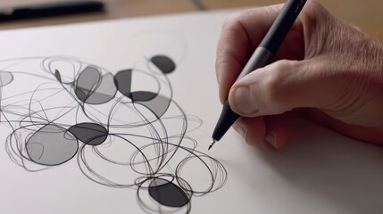 Poster - Hand-drawn design with layered circles and lines.
