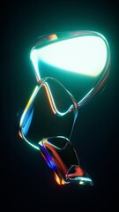 Poster - Abstract gradient glass geometry background, 3d rendering.