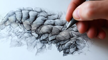 Poster - Intricate pen-and-ink drawing of a textured organic form.