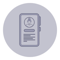 Aufkleber - Digital profile icon of user profile with avatar and text fields set against neutral gray circular background, suitable for online platforms