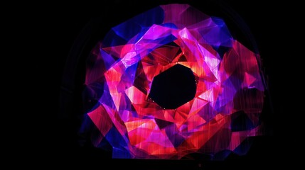 Poster - Vibrant, geometric shapes in vibrant shades of red and blue.