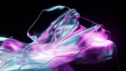 Poster - Flowing transparent multilayer cloth background, 3d rendering.