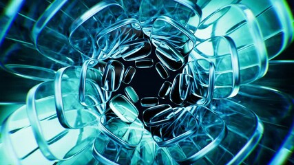 Fototapete - Abstract glass fragment flower background, 3d rendering.