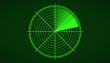 © marog-pixcells - Illustration of a radar screen in green with scanning beam on dark background - virtual dashboard interface.