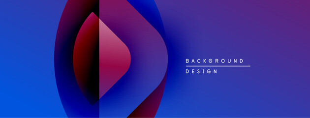 Fototapete - Abstract gradient design. Blue, purple hues blend creating dynamic visual effect. Minimalist composition, modern aesthetic.