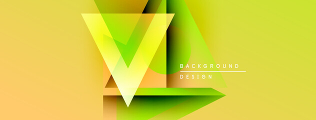 Leinwandbilder - Abstract geometric design. Vibrant yellow, orange, green gradients create dynamic visual impact. Modern style, clean lines, text overlay.