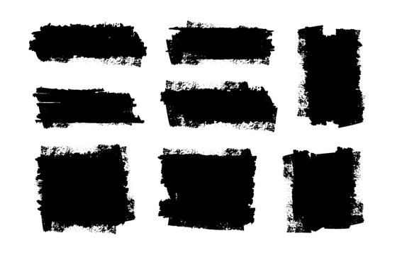 Set of Grunge Brush strokes , Paintbrush Grunge design elements, Hand drawn Grunge texture, text box backgrounds vector illustrator
