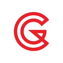 Leinwandbilder - Modern CG Monogram Logo – Stylish Red Design