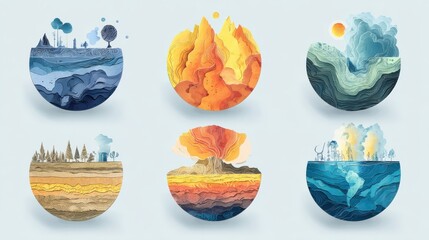 Poster - Applied earth science abstract concept vector illustrations., no logos, no brands