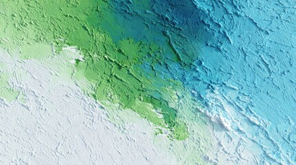 Poster - Textured green, cyan and blue design on white background, no logos, no brands