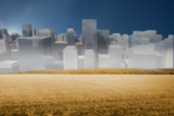 Poster - Digitally generated image field an buildings