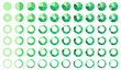 © Tiger pixel creation - Collection of green circular chart icons in various styles for data visualization. Includes pie charts, donuts, and progress rings. Clean vector set ideal for dashboards, reports, and presentations.