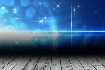 Poster - Shimmering light design over boards