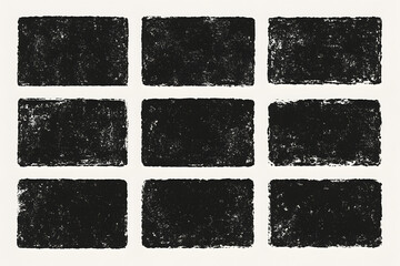 Poster - Grunge Texture Blocks: An artistic collection of textured, rectangular blocks with a raw, distressed aesthetic, each showcasing unique variations in tone and surface detail.