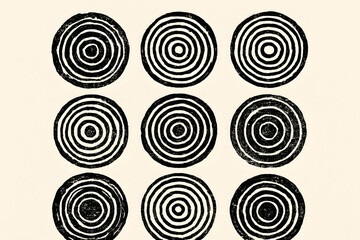 Poster - Geometric Circular Pattern: A striking array of concentric circles forming a mesmerizing pattern, perfectly rendered to captivate the viewer's eye.