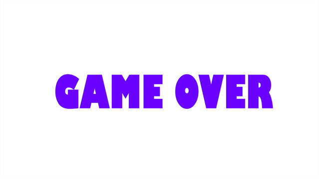 Game over icon text on a white background. gaming concept.