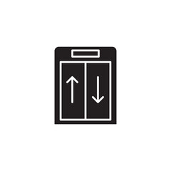 Poster - down lift icon or logo isolated sign, vector flat black trendy style illustration for web and app..eps