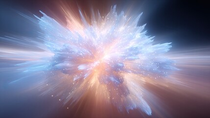 Poster - Vibrant Abstract Explosion of Light and Color in Dark Background