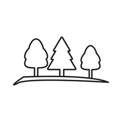 Poster - forest icon isolated sign symbol vector, flat black linear illustration for weba and app..eps