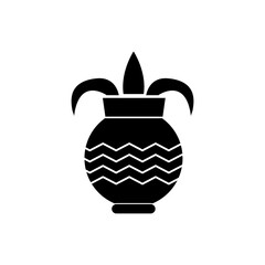 Poster - kalash icon or logo isolated sign, vector flat black simple illustration for web and app..eps