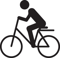 Poster - riding bicycle icon isolated sign symbol, vector flat black trendy style illustration for web and app..eps