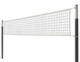 Professional volleyball net with poles for beach or indoor play isolated on transparent background