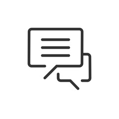 Poster - Illustration of two overlapping chat bubbles with horizontal lines inside the larger one message icon