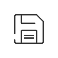 Poster - Illustration of a floppy disk icon with a simple outline design on a white background viewable image