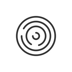 Poster - Illustration of a circular maze design with concentric rings and open pathways in a simple line art style