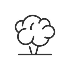 Aufkleber - Illustration of a stylized tree with a rounded crown and a short trunk on a horizontal line