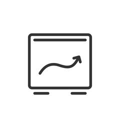 Poster - Illustration of a monitor displaying an upward trending wavy line with an arrow at the end point