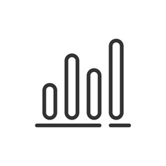 Poster - Simple bar graph icon showing an increase in values on a horizontal axis in black and white color scheme