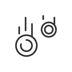 Leinwandbilder - Outline illustration showing two circular objects with vertical lines indicating falling motion in the air