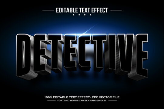 Detective 3D editable text effect template