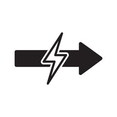 Aufkleber - energy flow icon with arrow and lightning bolt representing electricity transmission power direction