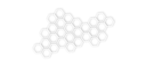 Fototapete - Abstract light grey and white hexagon 3d effect pattern with shadow seamless texture background. Use for book, poster, flyer, website vector illustration.	