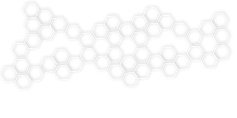 Fototapete - Abstract light grey and white hexagon 3d effect pattern with shadow seamless texture background. Use for book, poster, flyer, website vector illustration.	