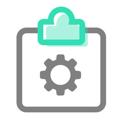 Poster - Digital media data storage icon featuring a pixelated disc and light green accents with transparency