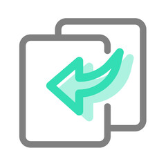 Aufkleber - Pixelated digital illustration of a light teal blob and a frame on a transparent background
