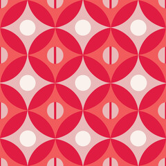 Poster - Colorful geometric mosaic seamless pattern illustration with creative abstract shapes. Modern scandinavian style background print. Trendy bright symbols and minimalist shape texture, geometry collage.