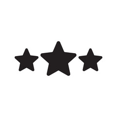 Poster - three star rating solid glyph icon representing a quality review and customer feedback for product a